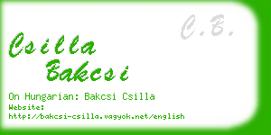 csilla bakcsi business card